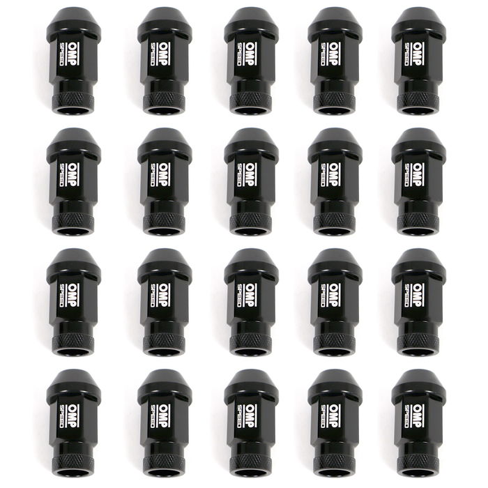 Omp Speed Jeu De 20 Écrous En Aluminium M14x1.25 40 Mm Noir OMPS09941401