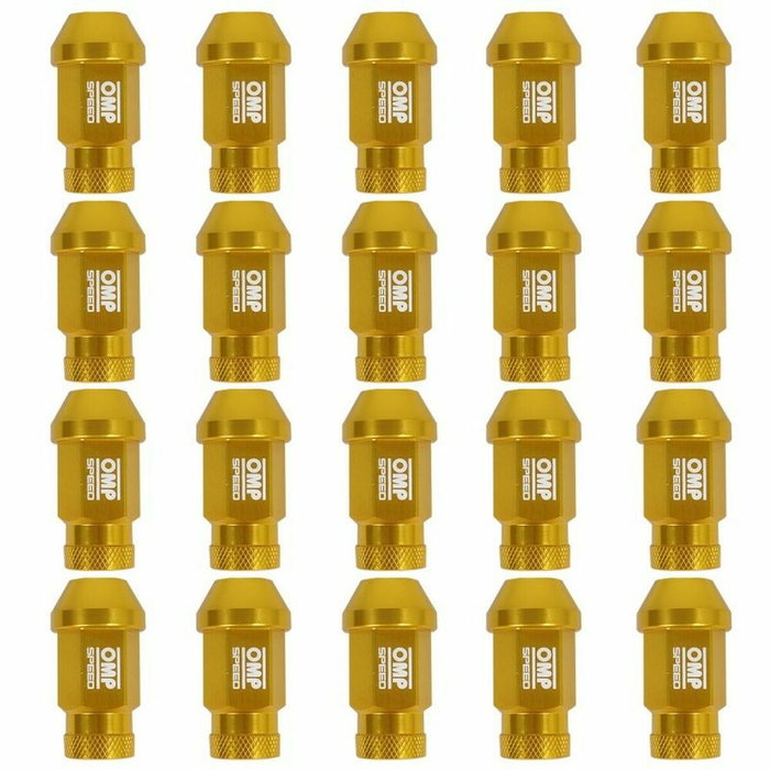 OMP Speed Jeu de 20 Écrous en Aluminium Jaune M14x1.25