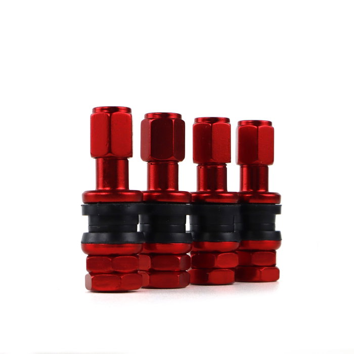 Omp Jeu de 4 valvules en aluminium OMP Speed, Rouge