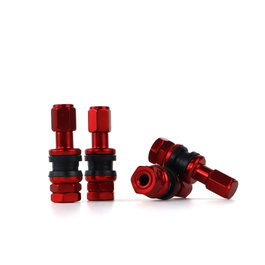 Omp Jeu de 4 valvules en aluminium OMP Speed, Rouge