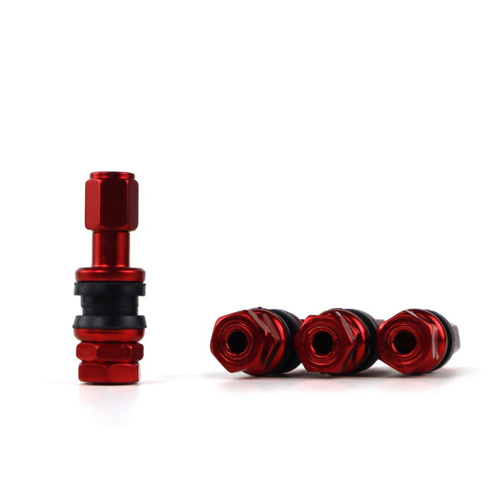 Omp Jeu de 4 valvules en aluminium OMP Speed, Rouge