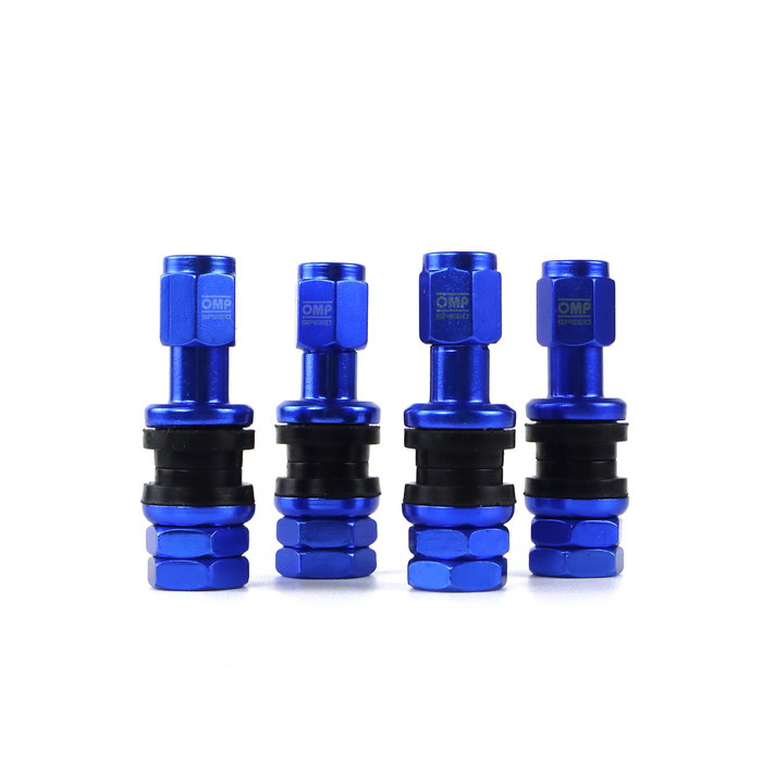 Omp OMPS09990007 Jeu De 4 Valvules En Aluminium Pour Roues Bleu Omp OMPS09990007 Jeu De 4 Valvules En Aluminium Pour Roues Bleu