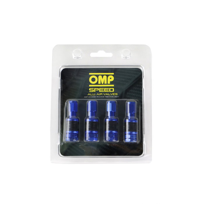 Omp OMPS09990007 Jeu De 4 Valvules En Aluminium Pour Roues Bleu Omp OMPS09990007 Jeu De 4 Valvules En Aluminium Pour Roues Bleu