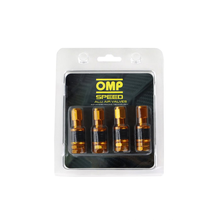 Omp OMPS09990009 Jeu de 4 Valvules en Aluminium Jaune pour Roues