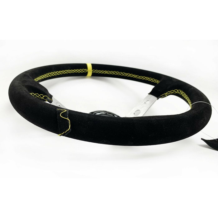 Occ Motorsport Volant Déplacé Mod. Track Cuir Suédé Bras Argent
