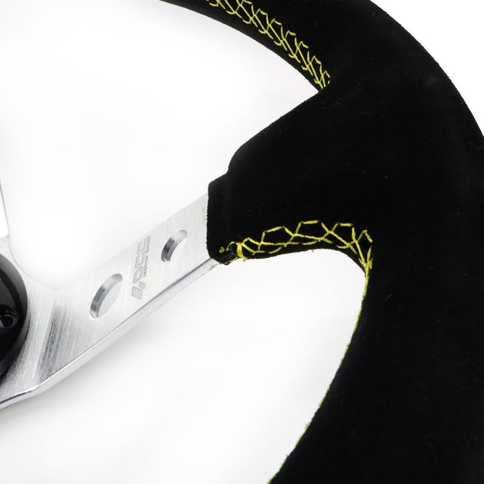 Occ Motorsport OCCVOL001 Volant Déplacé Cuir Suédé Argent 350 mm Simulateur Occ Motorsport OCCVOL001 Volant Déplacé Cuir Suédé Argent 350 mm Simulateur