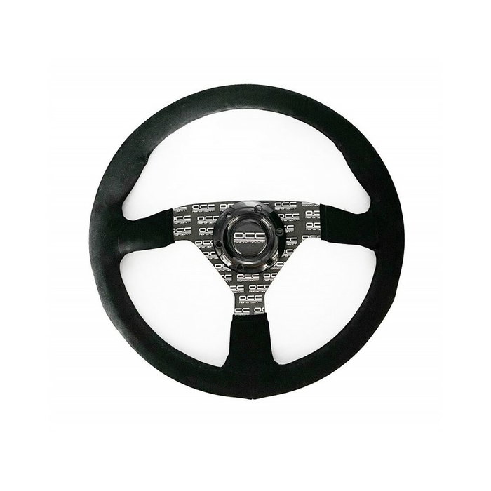 Occ Motorsport Volant Classic Plat en Cuir Retourné Noir