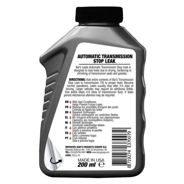 Bar's Bouchon De Transmission Automatique BARSTAL2L91, Arrête Fuites Liquide Transmission, Restaure Joints, 6L