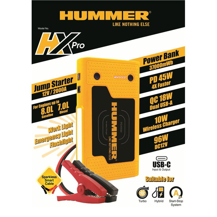Abc Démarreur de batterie HUMMHXPRO 12V 10000mAh Abc Démarreur de batterie HUMMHXPRO 12V 10000mAh