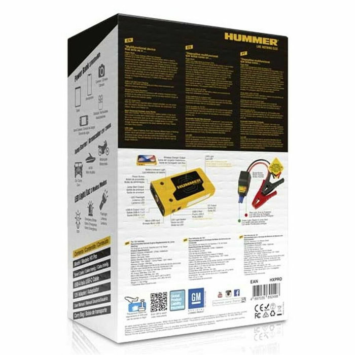 HUMMHXPRO Démarreur Batterie 12V 10000mAh Power Bank 37000mWh USB-C PD 45W QC18W 10W Sans Fil 12V DC