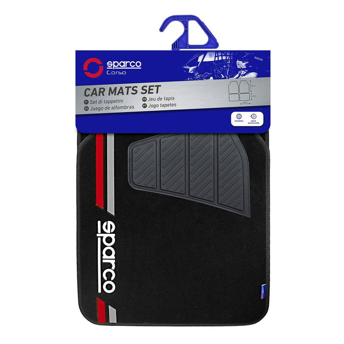 Sparco Set de tapis de voiture moquette rouge Sparco Set de tapis de voiture moquette rouge