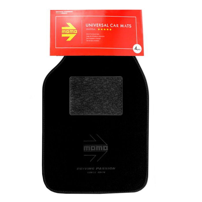 Momo MOMLCM4BKBK Ensemble Complet 4 Pièces Tapis Universels Noir-Blanc 65x43cm/29x40cm