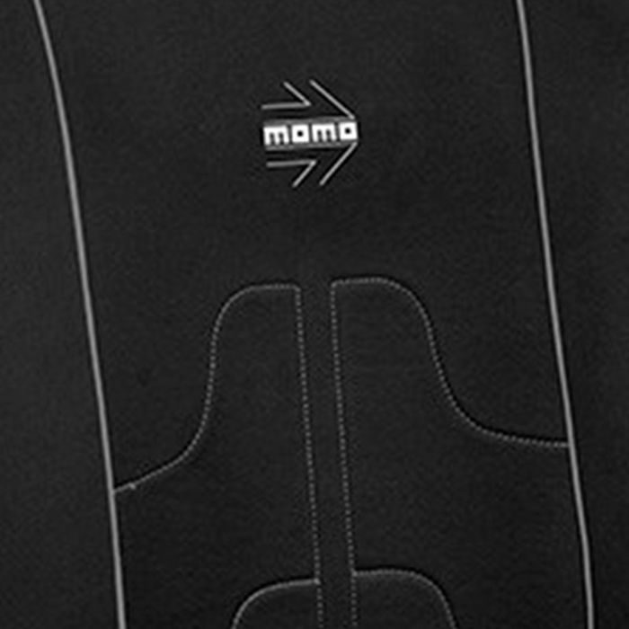 MOMO MOMLSC021BG Ensemble Complet De Couvertures De Siège Voiture 11 Pièces Noir-Gris Polyester