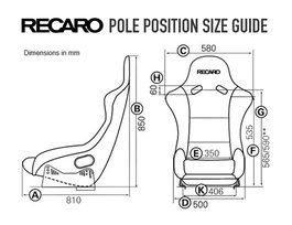 Recaro Siège Baquet TUV Pole Position, Cuir Artificiel Noir/Dinamica Rouge, Pilote&Copilote, RC070770886