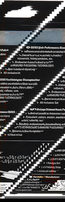 Quixx QQ10172 Éliminateur De Rayures En Verre Polisseur De Diamants Haute Performance Quixx QQ10172 Éliminateur De Rayures En Verre Polisseur De Diamants Haute Performance