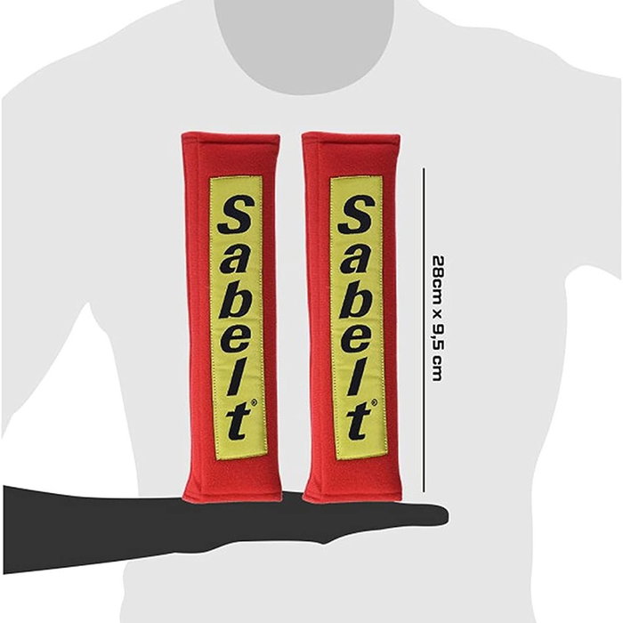 Sabelt Almohadillas SB475040 Rouges 28 X 9,5 Cm Velcro