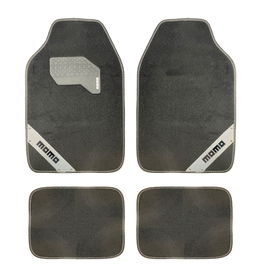 Momo MOMLCM012BW Ensemble Complet De 4 Pièces Tapis Universels Noir-Blanc 65x43cm/29x40cm