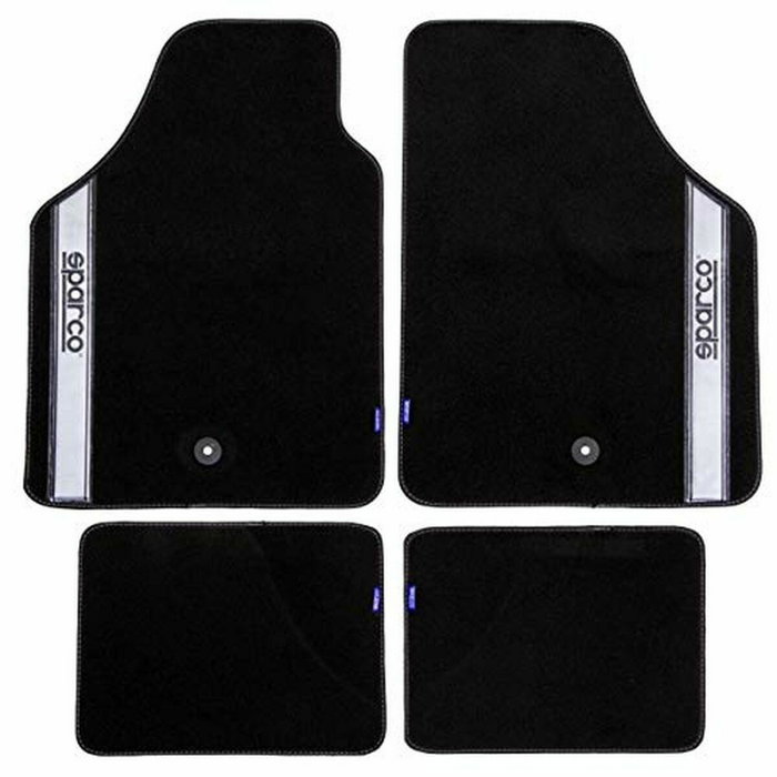 Sparco Set de tapis de voitures Noir/Argenté (4 pièces) Sparco Set de tapis de voitures Noir/Argenté (4 pièces)