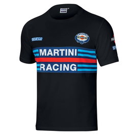 Sparco T-Shirt Martini-R Taille XL Noir S01274MRNR4XL - Coton Élasthanne - Style Rétro Course