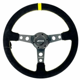 Occ Motorsport Volant Semidéplacé Modèle Track en Cuir Suédé avec Bras Noirs