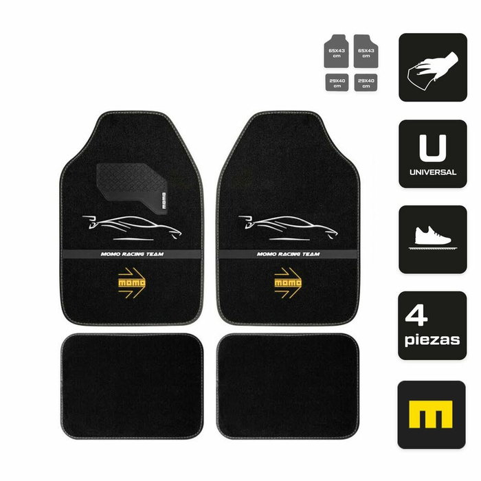 Momo Ensemble de 4 tapis universels noir et blanc Momo Ensemble de 4 tapis universels noir et blanc