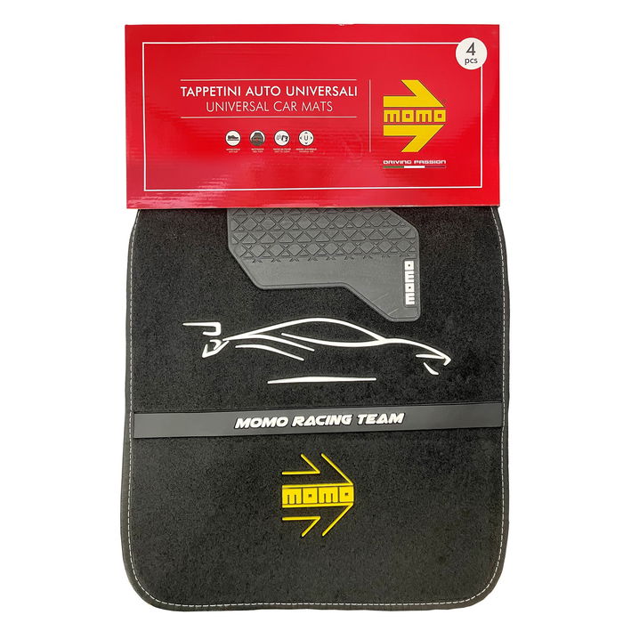 MOMO Ensemble Complet 4 Pièces Tapis Universels Noir Et Blanc MOMLCM4A7BW