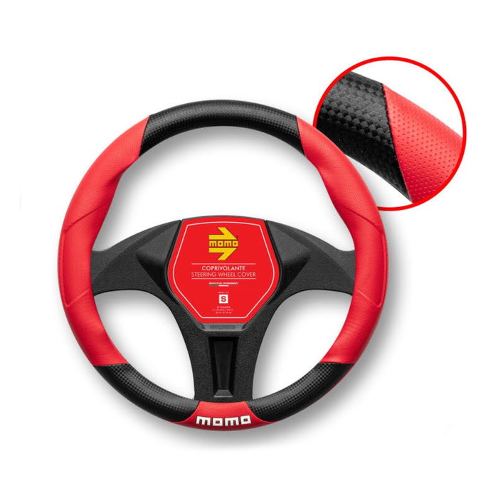 Momo Housse de volant Tuning universelle noire et rouge 38-39cm