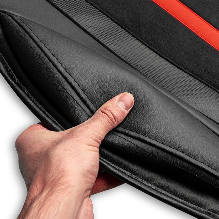 Momo Respaldo Momo Stripe Noir-Rouge MOMLSCU03BR Siège Auto Rembourré Universel