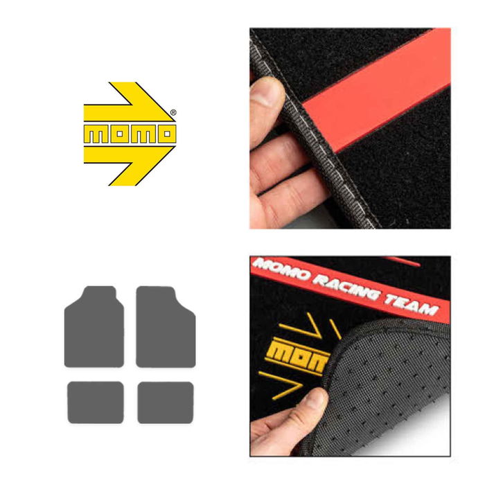 MOMO MOMLCM4A7BR Ensemble Complet 4 Pièces Tapis Universels Noir-Rouge MOMO MOMLCM4A7BR Ensemble Complet 4 Pièces Tapis Universels Noir-Rouge