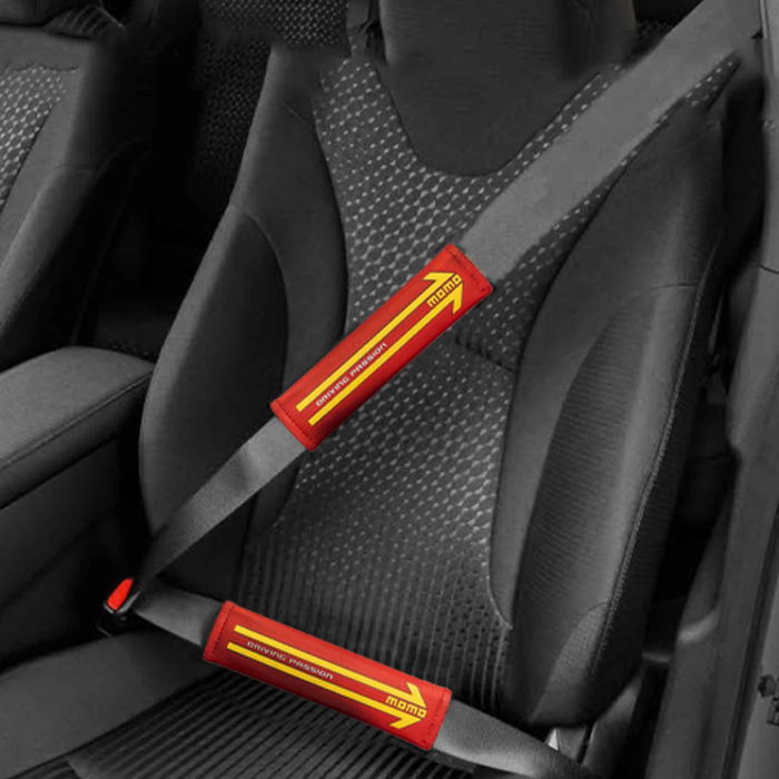 MOMO MOMLSHPE4CR Ensemble 2 Almohadillas Ceinture Voiture Rouge Mate
