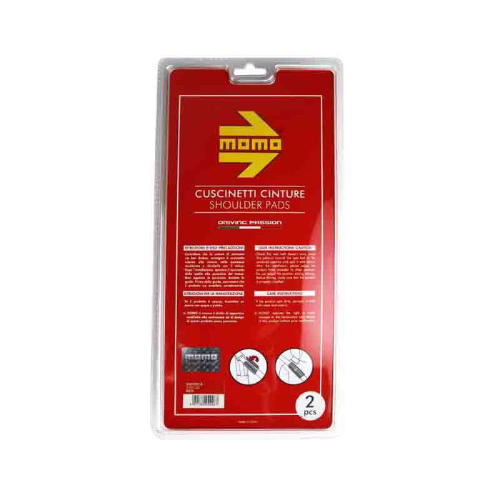 MOMO MOMLSHPE4CR Ensemble 2 Almohadillas Ceinture Voiture Rouge Mate