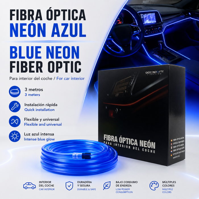 Occ Sport Bande de fil de néon en fibre optique turquoise