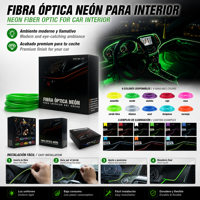 Occ Sport Bande de fil EL de néon en fibre optique verte