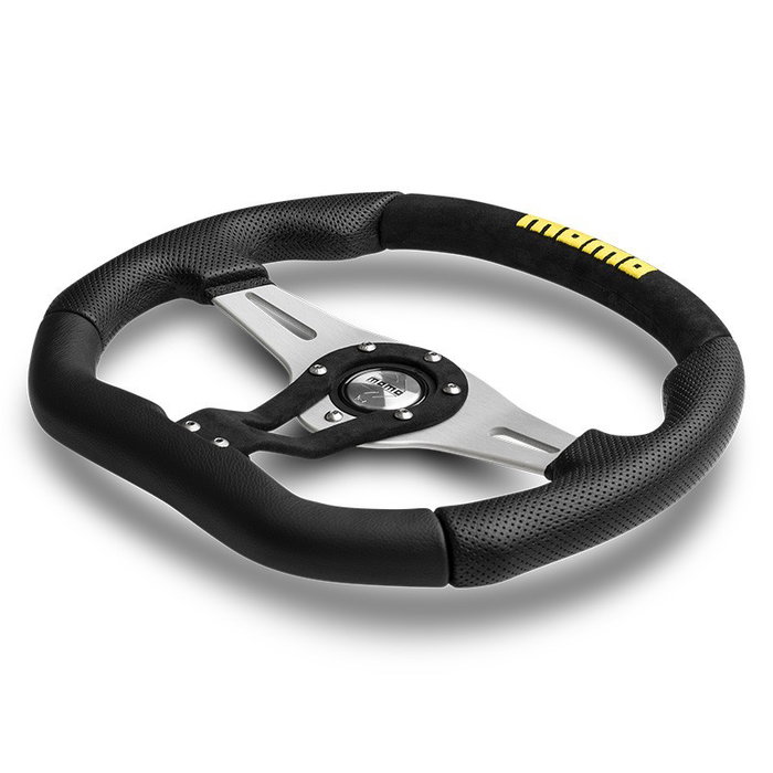 Momo MOM11102935111R Volant 350 mm Cuir Alcantara Noir Argent