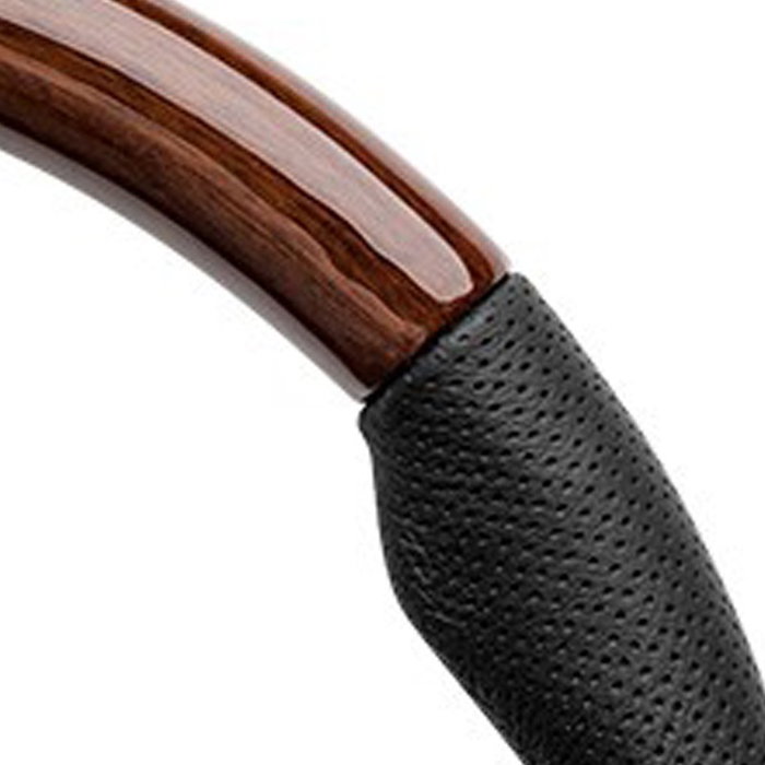 MOMO Dark Fighter Volant en bois d'acajou et cuir perforé, 350 mm MOMO Dark Fighter Volant en bois d'acajou et cuir perforé, 350 mm