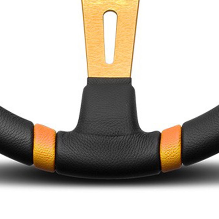 Momo MOMVDRIFT35NEARR Volant Drifting 350 mm Cuir Orange