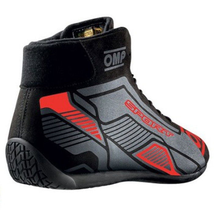 Omp 8856-2018 Fia Bottes Sport Noir-Rouge Taille 43 Microfibres Nomex Semelle Grip