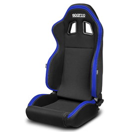 Sparco Siège R100 My2022 Noir-Blue S009014NRAZ, Léger, Compact, Ergonomique, Tissu 3D, Double Levier Réglable