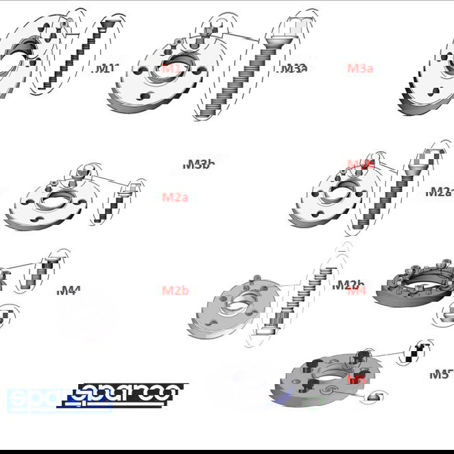 Sparco S051STB402 Séparateurs Jante 4x108 65.0 B M12x1.25 25 mm Type M5