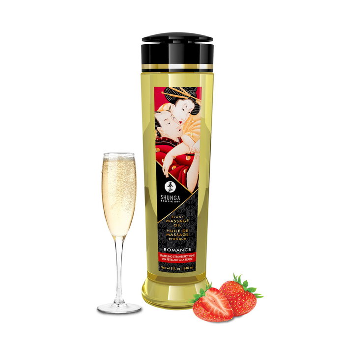 Shunga Huile de massage érotique Champagne aux fraises (240 ml) Shunga Huile de massage érotique Champagne aux fraises (240 ml)