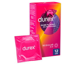 Durex Préservatifs Give Me Pleasure Relief & Stimulant Latex Naturel Lubrifié Forme Easy-On, Boîte de 12