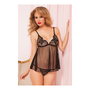 Ensemble de Lingerie Seven Til Midnight 9884 Noir Transparent (S/M) (20)