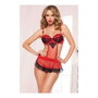 Seven Til Midnight Ensemble de Lingerie Rouge/Noir, Taille L