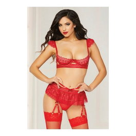 Seven Til Midnight Ensemble de Lingerie Rouge, Taille S