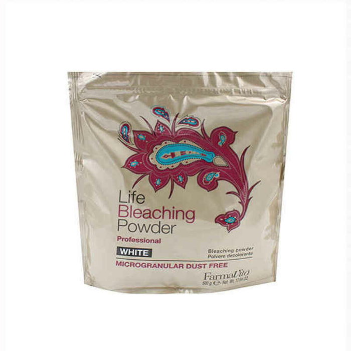 Farmavita Life Bleaching Powder White - Poudre décolorante blanche non volatile pour cheveux en sachet aluminium - 500 g Farmavita Life Bleaching Powder White - Poudre décolorante blanche non volatile pour cheveux en sachet aluminium - 500 g
