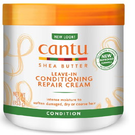 Cantu - Crème réparatrice sans rinçage au beurre de karité - Aide à protéger et hydrater les cheveux - 453g