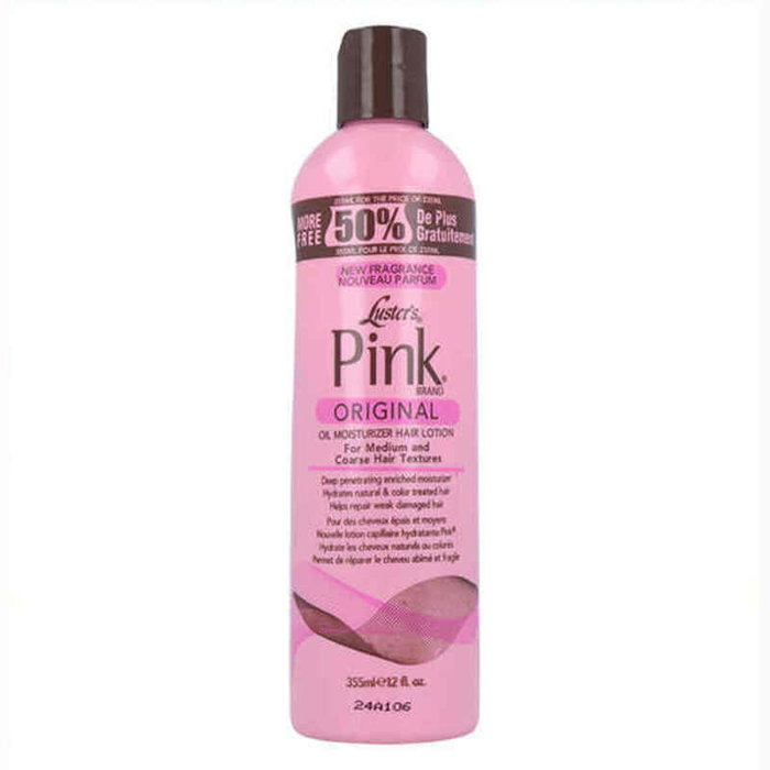 Luster's Pink - Lotion Hydratante Capillaire à l'Huile 335 mL pour Cheveux Secs, avec Vitamines et FPS, Rose