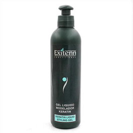 Exitenn Gel Liquide Modelateur à la Kératine 250 ml pour Cheveux Fins et Bouclés, avec Allantoine et Filtre UV