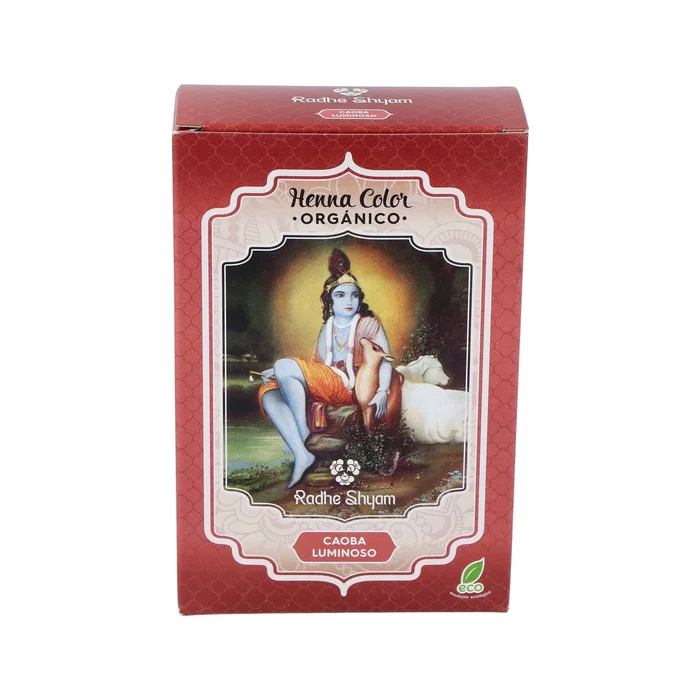 RADHE SHYAM Henna Poudre Acajou Lumineux 100g - Teinture Naturelle Cheveux