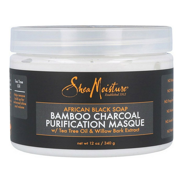 Masque pour cheveux African Black Soap Bamboo Charcoal Shea Moisture (340 g) Masque pour cheveux African Black Soap Bamboo Charcoal Shea Moisture (340 g)